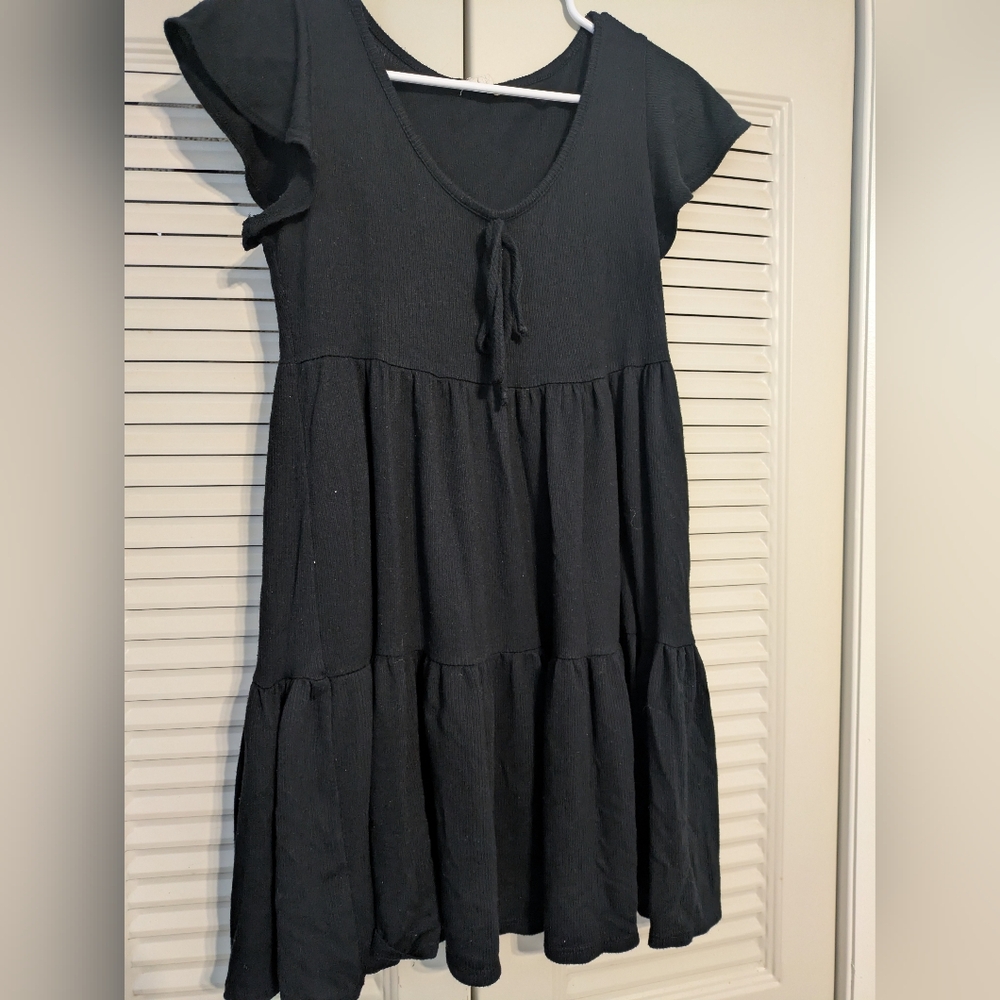 Elegant Black Tiered Dress